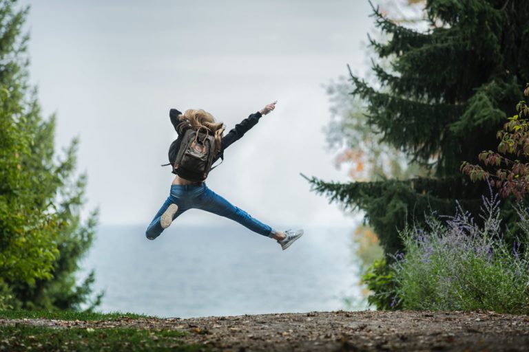 a person jumping in the air