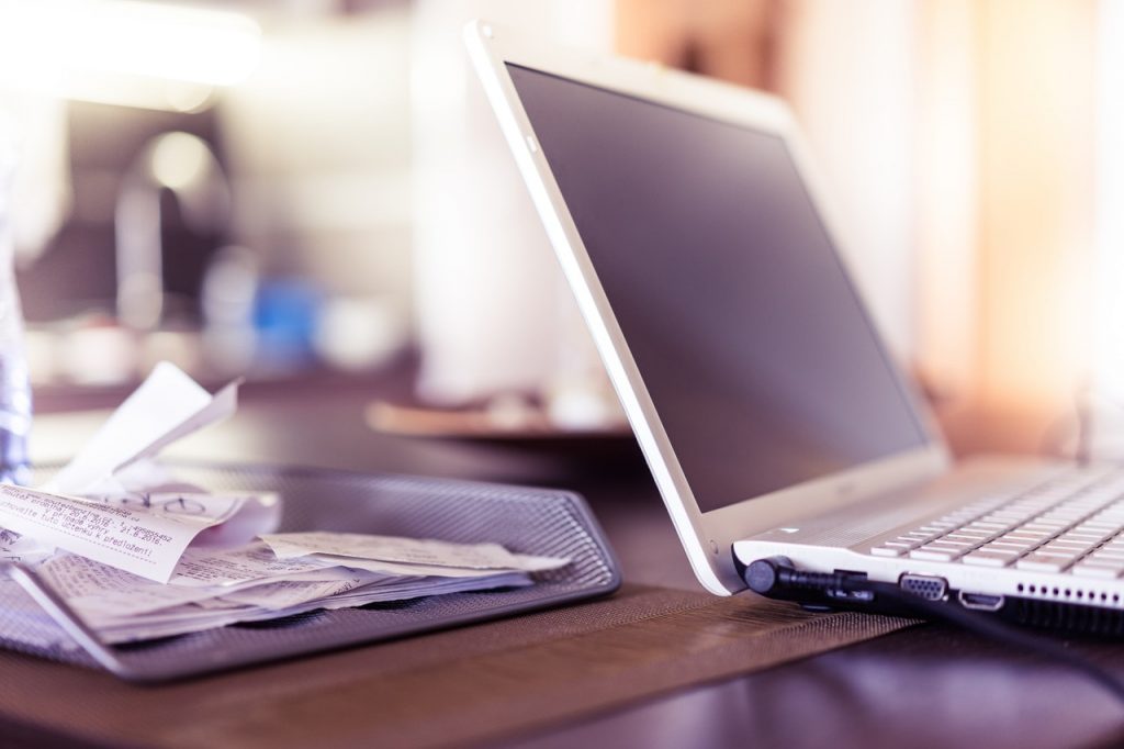 a laptop on a desk