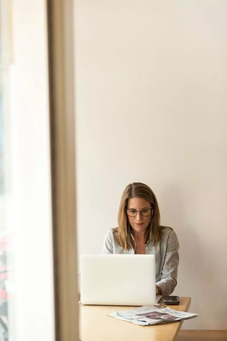 a person sitting at a desk